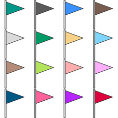 triangle flag icon color variation set