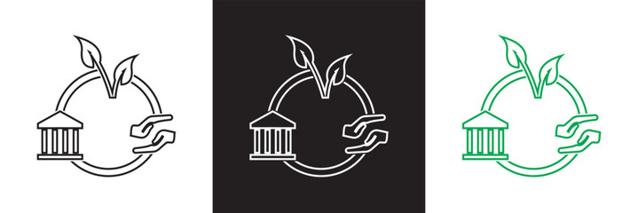 ESG icons, such as environment social governance icon.  Vector illustration. isolated on white and black background. EPS 10