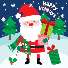 Santa Claus For Christmas Card or Bag design