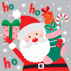 Santa Claus For Christmas Card or Bag design