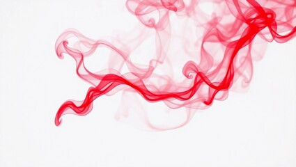 Vibrant red smoke clouds suspended in midair isolated