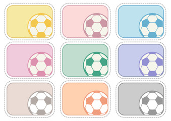 サッカー■サッカーボールのカラフルなメッセージカードセット