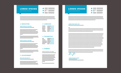 Clean Resume Layout, Minimalist resume cv template, Resume design template