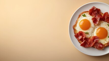 A plate of mouthwatering food featuring eggs and bacon perfect for delicious brunch ideas and weekend breakfasts