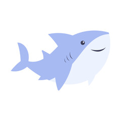 Cute shark cartoon illustration