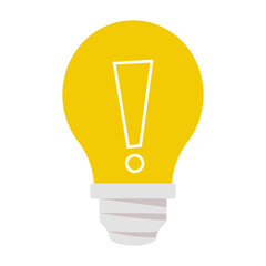 Light bulb with exclamation mark