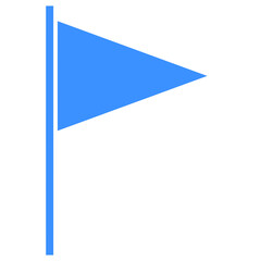 blue silhouette triangle flag icon