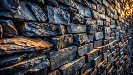 Obraz premium Black Stone Wall Texture Background - High-Resolution Candid Photo