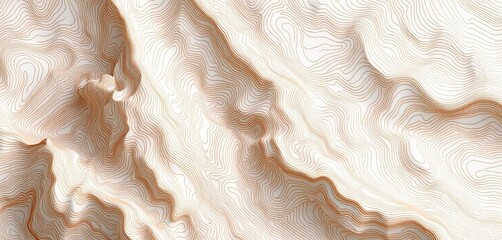 Abstract topographic contour map background with brown lines on white wave paper, creating a mountain relief effect, vector, mountain