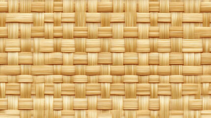 Seamless woven bamboo texture, light brown intricate pattern ideal for backgrounds, design projects, and website templates.  High-resolution image.