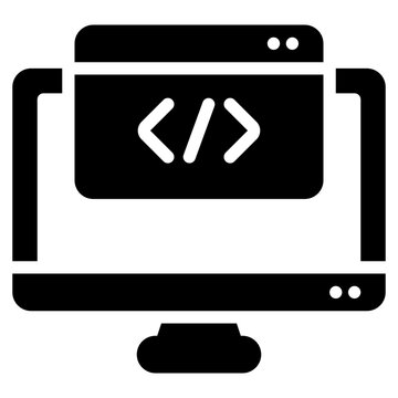 Computer monitor with browser window displaying code. Suitable for technology, coding, software development, web design projects, and computerrelated content.