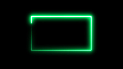 green neon background vector eps.Abstract glowing neon rectangle border frame shape and rectangle glowing illustration. light glowing neon green color picture frame rectangle icon.