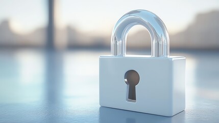 Fototapeta premium Highquality 3D render of a white padlock icon