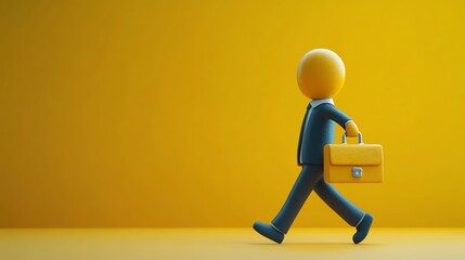 Stylized business figure with a briefcase, symbolizing business success, professionalism, and career focus, sharp details, sleek and modern, 8K quality