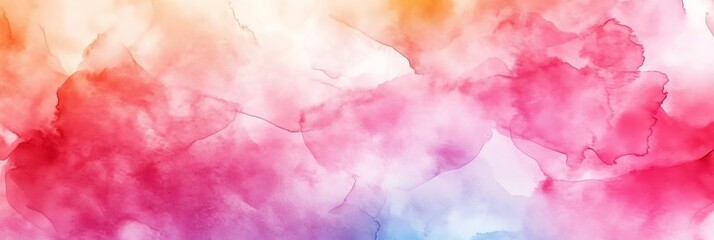 Fototapeta premium Abstract Watercolor Painting with Pink, Orange, and Purple Hues