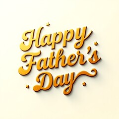 Fototapeta premium 3D Golden Happy Father's Day Typography on Light Background