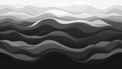 Fototapeta premium Abstract Wavy Gradient Background with Monochrome Layers for Modern Design