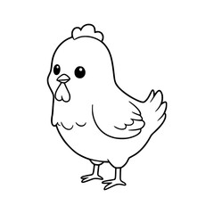 chicken drawing, illustration for coloring book