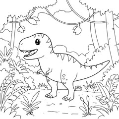 Dinosaur drawing for coloring book