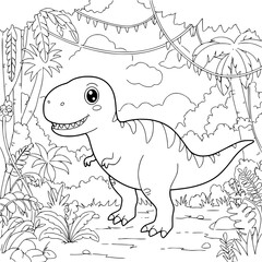 Dinosaur drawing for coloring book
