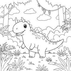 Dinosaur drawing for coloring book