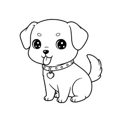 Dog Drawing for coloring book