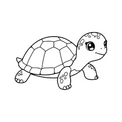 Turtle drawing for coloring book