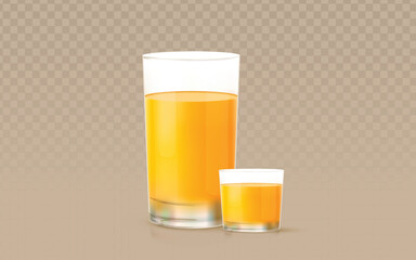 Orange juice glasses vector art, a globally recognized symbol of refreshment. Clean vector lines create realistic, filled glasses. Ideal for mockups, designs, or digital overlays. 