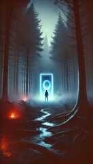 Obraz premium 3d render of a glowing neon sign phone wallpaper