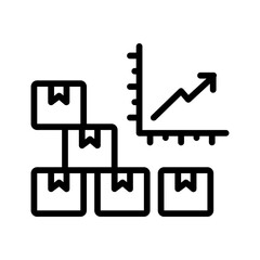 Vector  black line icon for Stocks
