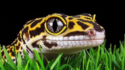 Fototapeta premium Close-up of a gecko in grass