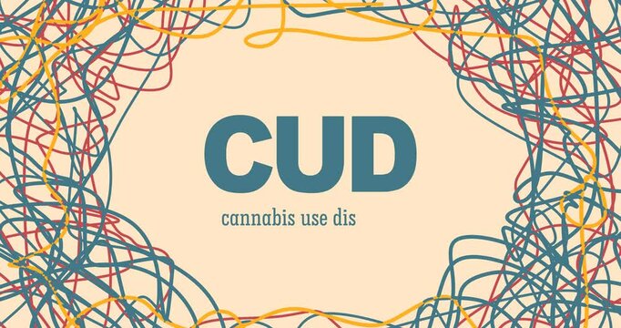 CUD - Cannabis Use Disorder. The continued use of cannabis despite clinically significant impairment. Acronym animated background