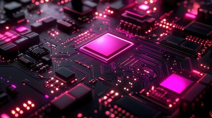 Obraz premium Circuit Board Close-up, Tech
