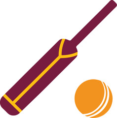 cricket bat and ball vector illustration