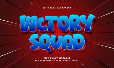 victory squad editable text effect with a sport and team text style