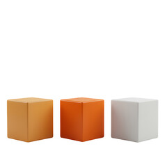 Obraz premium Orange & White Cubes on Transparent background