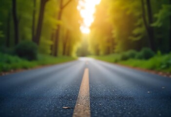 Generative AI captures a tranquil road stretching into the distance through a forest