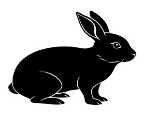 creative rabbit silhouette vector illustration isolated on white background