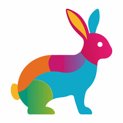 creative rabbit silhouette vector illustration isolated on white background