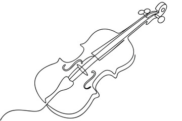 Obraz premium Elegant OneLine Drawing of a Classic Violin Instrument