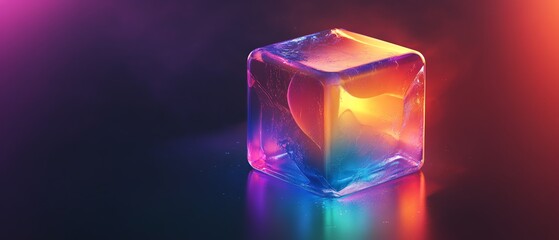 Isometric 3D user icon with a colorful gradient and smooth glass effect