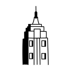 Doodle style illustration depicting a lighthouse tower 

