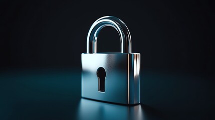 Sleek 3D render of a white padlock icon, symbolizing security lock and privacy protection, highdefinition, perfect for digital privacy concepts and modern security illustrations