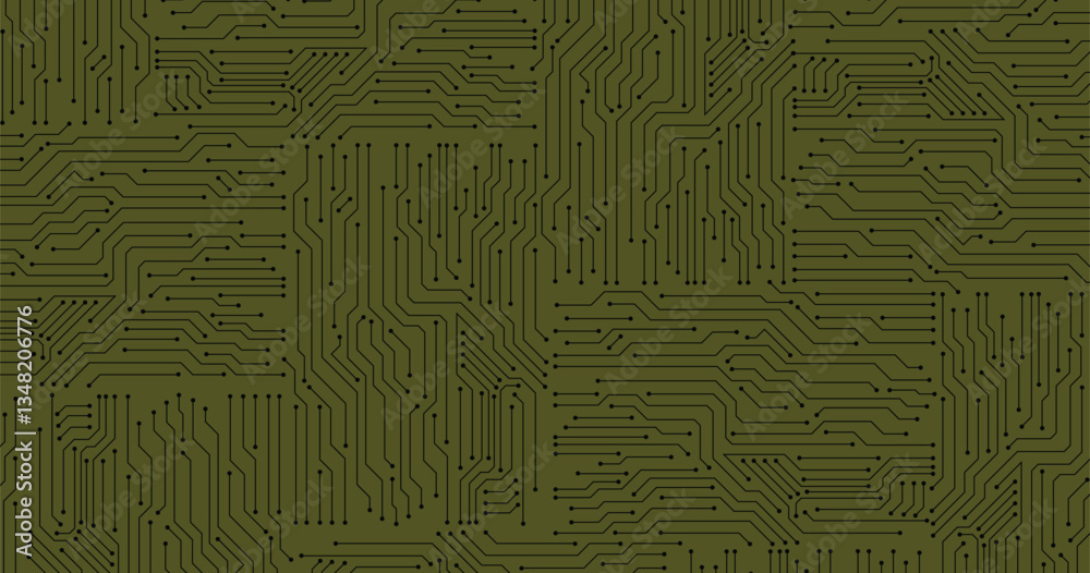 Poster vector circuit board illustration. abstract technological background made of different element print