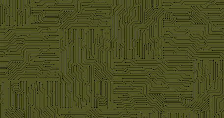 Vector circuit board illustration. Abstract technological background made of different element printed circuit board