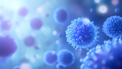 Tuberculosis Bacteria Under Microscope With Blue And Purple Lighting Effects Under Microscope Displaying Cells And Bacteria Under High Magnification Featuring Various Textures And