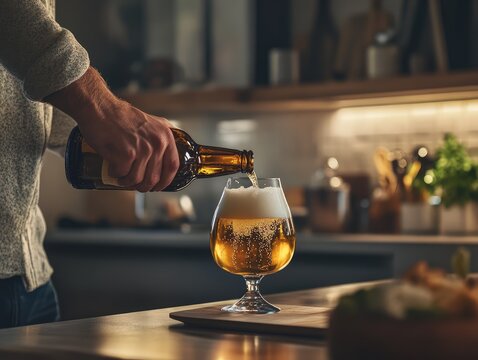 A man pouring beer into a glass