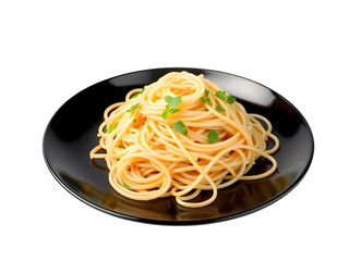 A plate of spaghetti transparent image