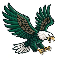 "Fierce Bald Eagle with Outstretched Wings &ndash; Powerful Attack Pose"
"Aggressive Eagle Illustration &ndash; Majestic Bird of Prey in Action"
