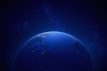 Fototapeta premium the earth in space with stars and nebulas in the background